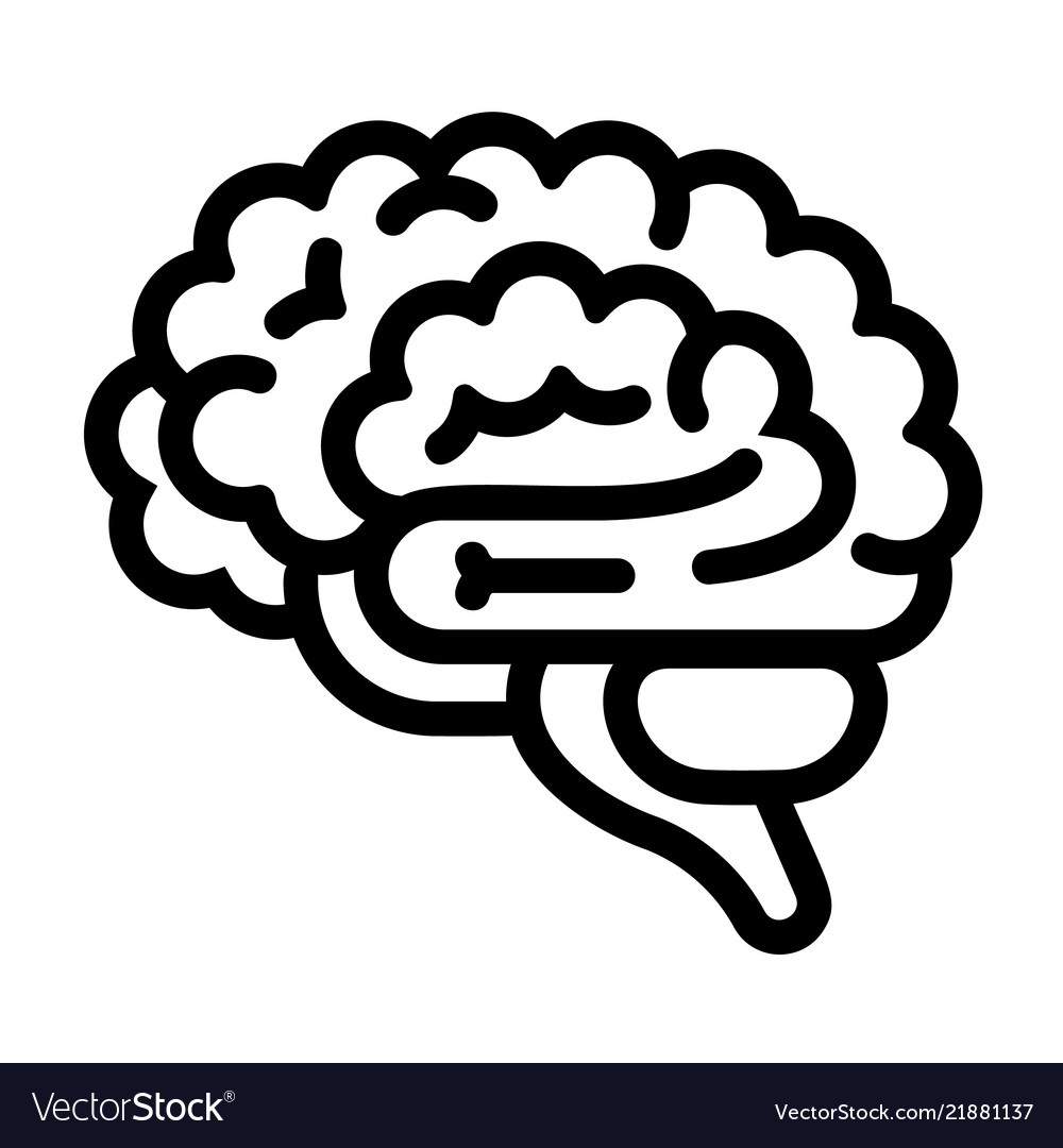 Brain icon outline style