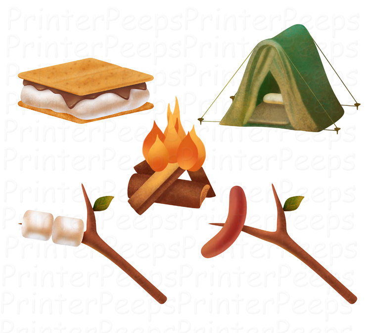 free camp clipart camping items