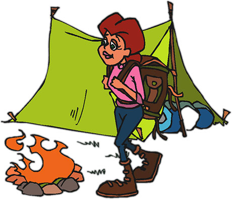 Family camping clipart.