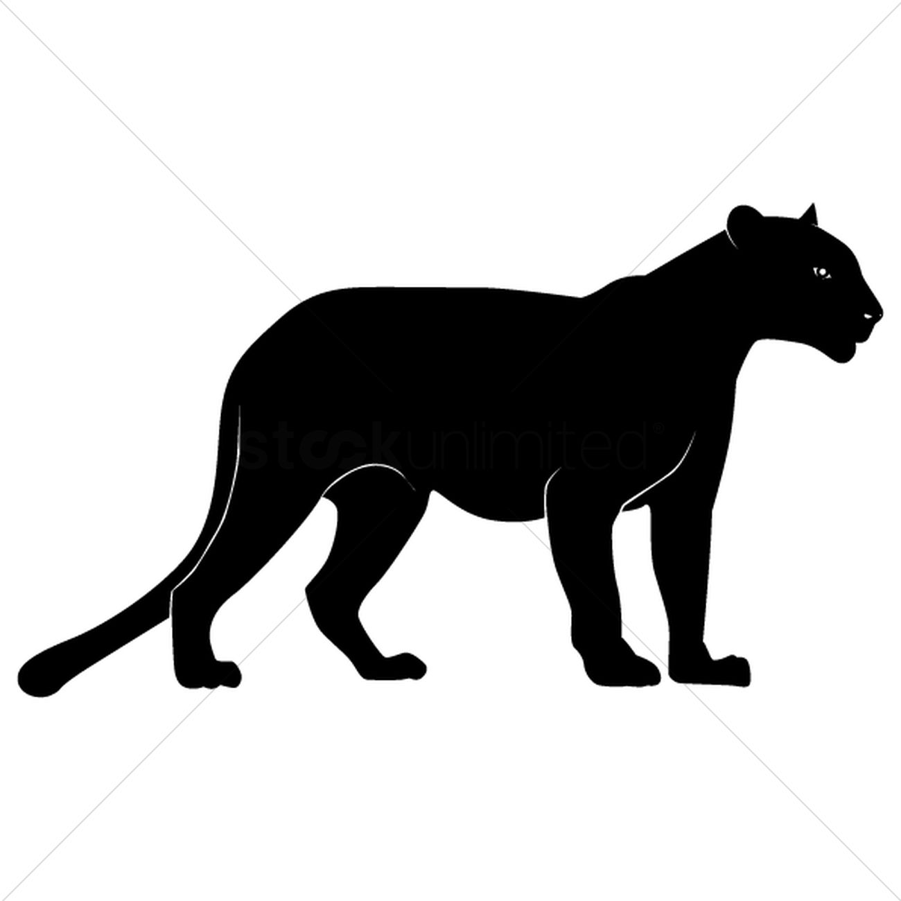 Free Silhouette of cheetah Vector Image