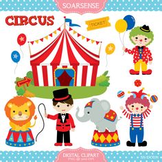 free circus clipart digital