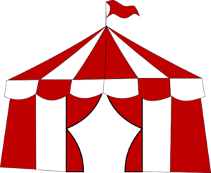 Red circus tent.