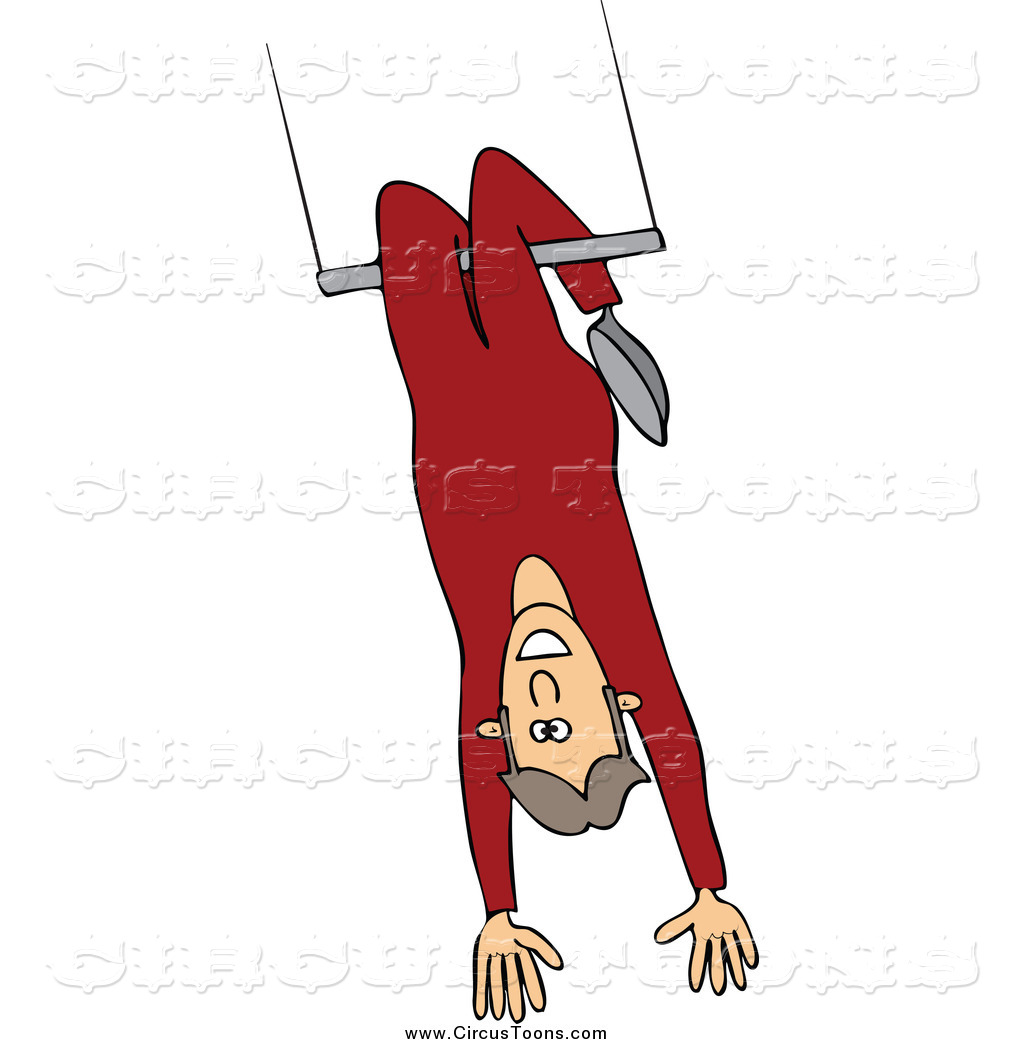 Circus Clipart of a Man Swinging on a Trapeze by djart