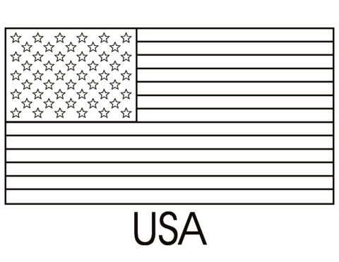 Flag of the United States of America coloring page