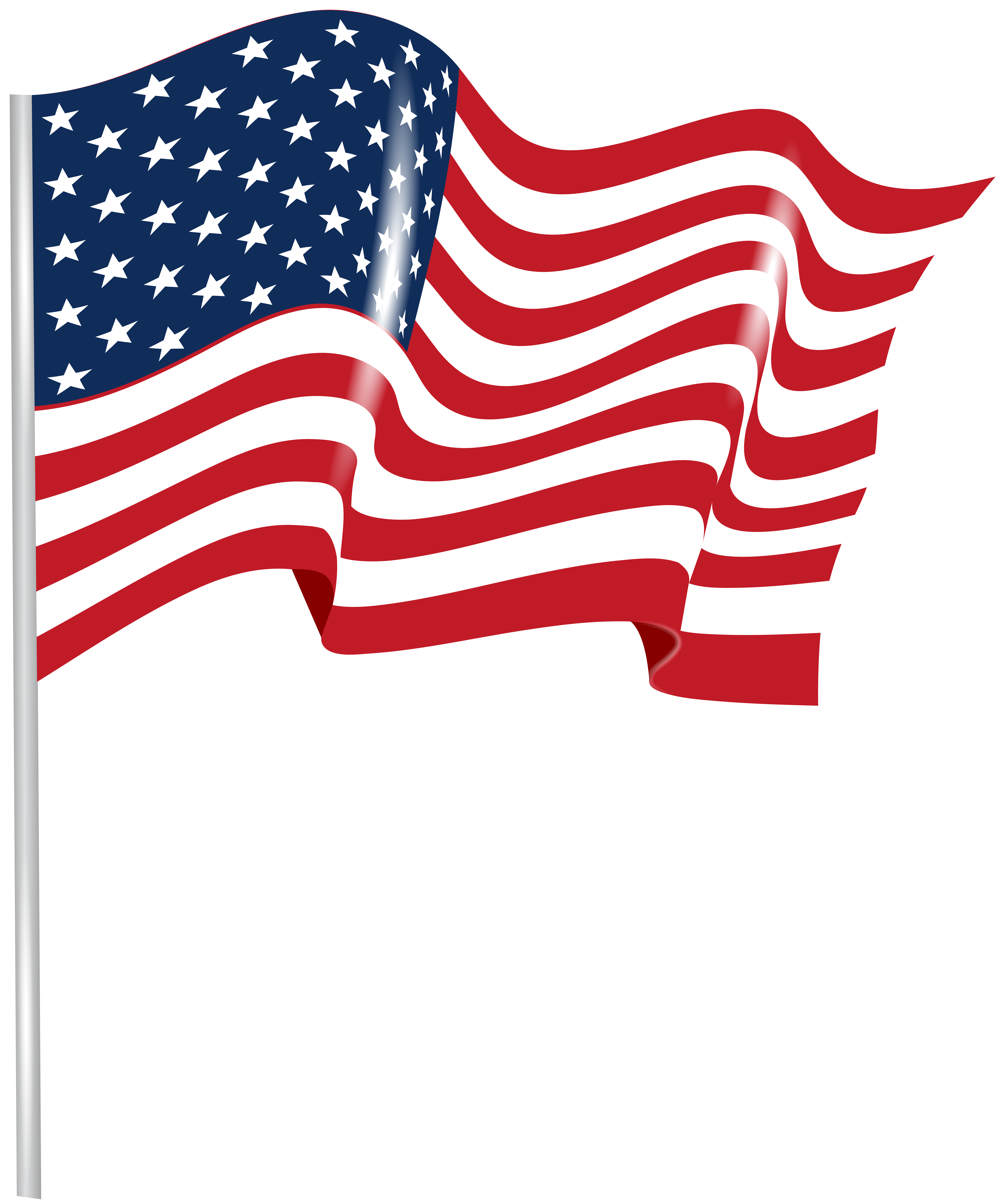 US Waving Flag Transparent PNG Clip Art Image