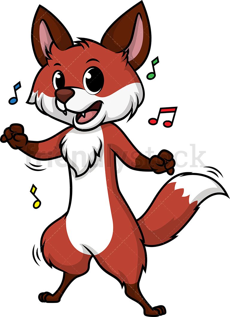 Fox dancing clipart.