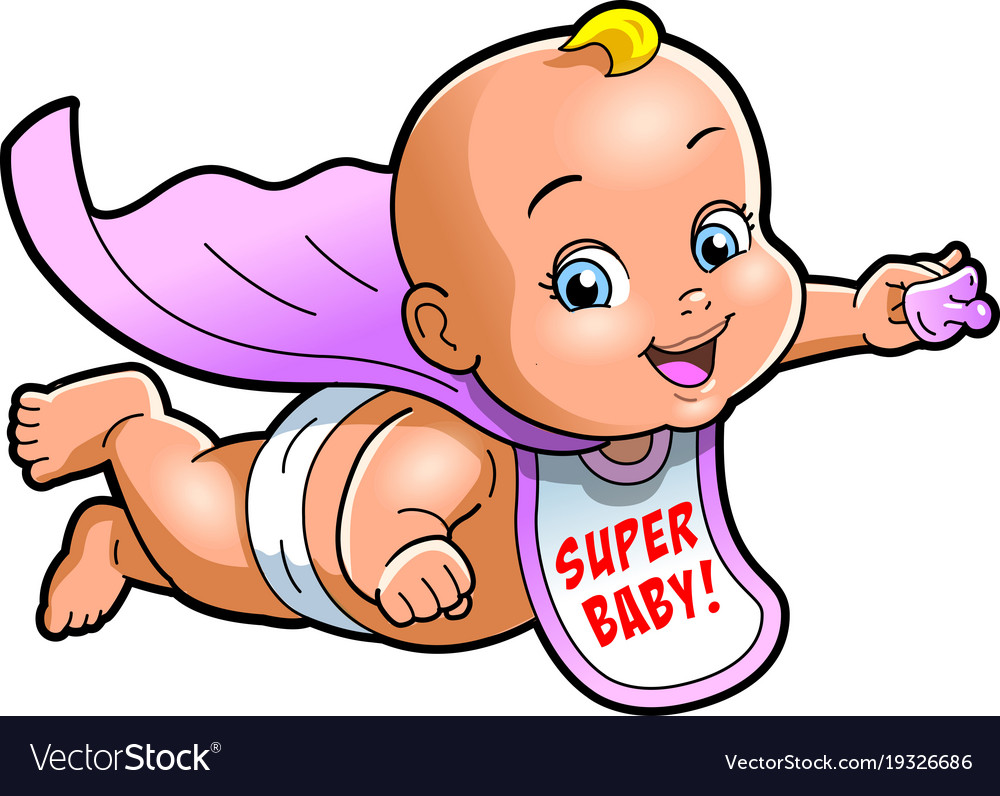 Super baby cartoon clipart