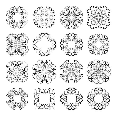 Set collections of ornamental lacy designs