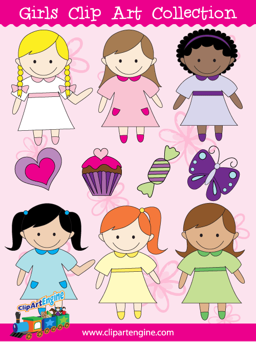 Girls Clip Art Collection for Personal and Commercial Use