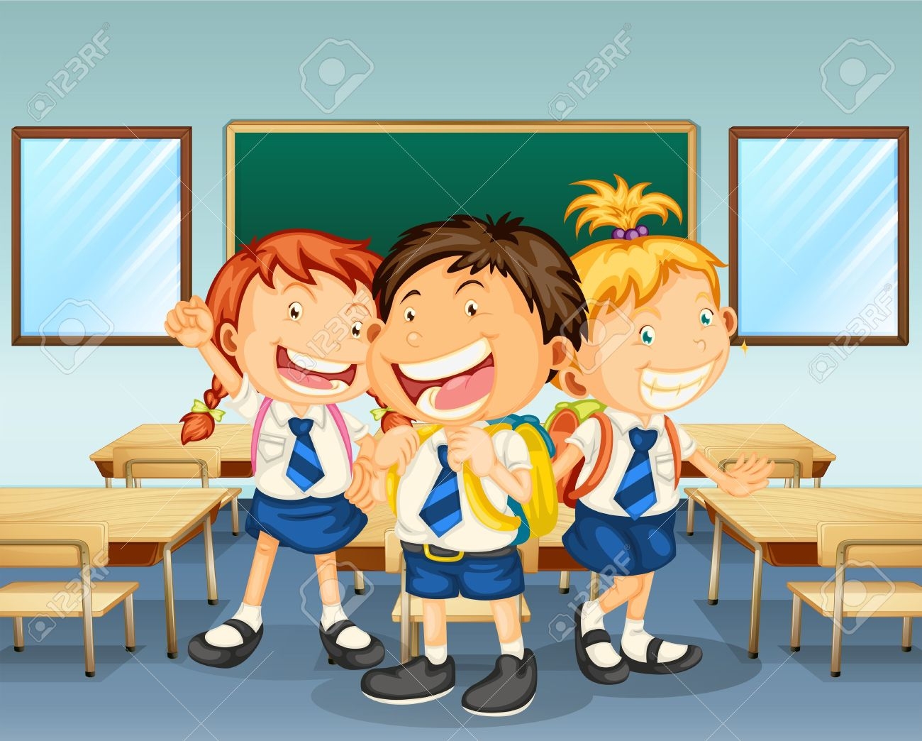 Clipart children in classroom