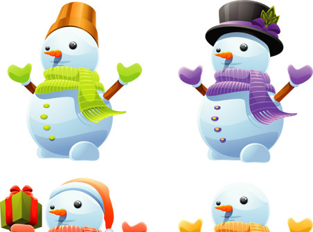 Cute snowman clipart free free vector download