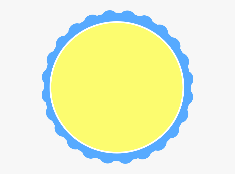 Yellow scalloped circle.