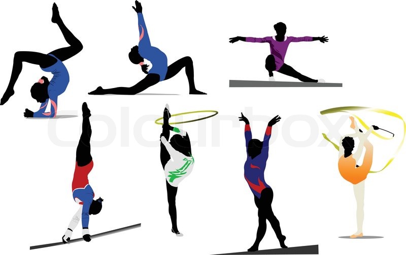 Woman gymnastic colored.