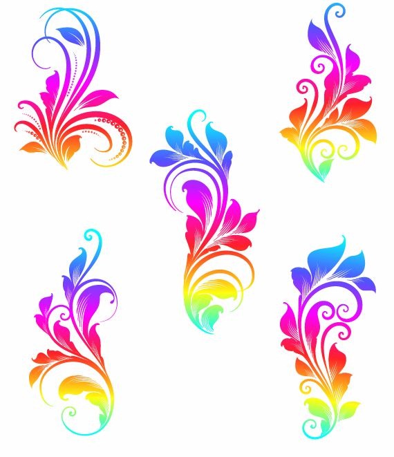 Colorful swirls vector.