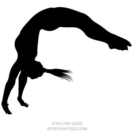 Female Gymnast Silhouette Executing a Flip