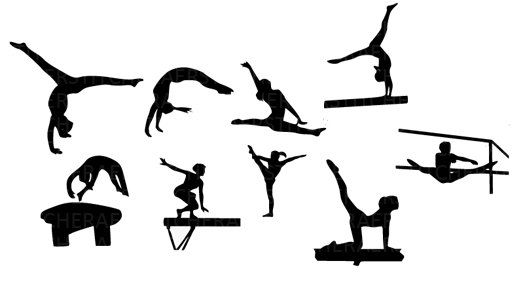 Gymnast clipart silhouette.