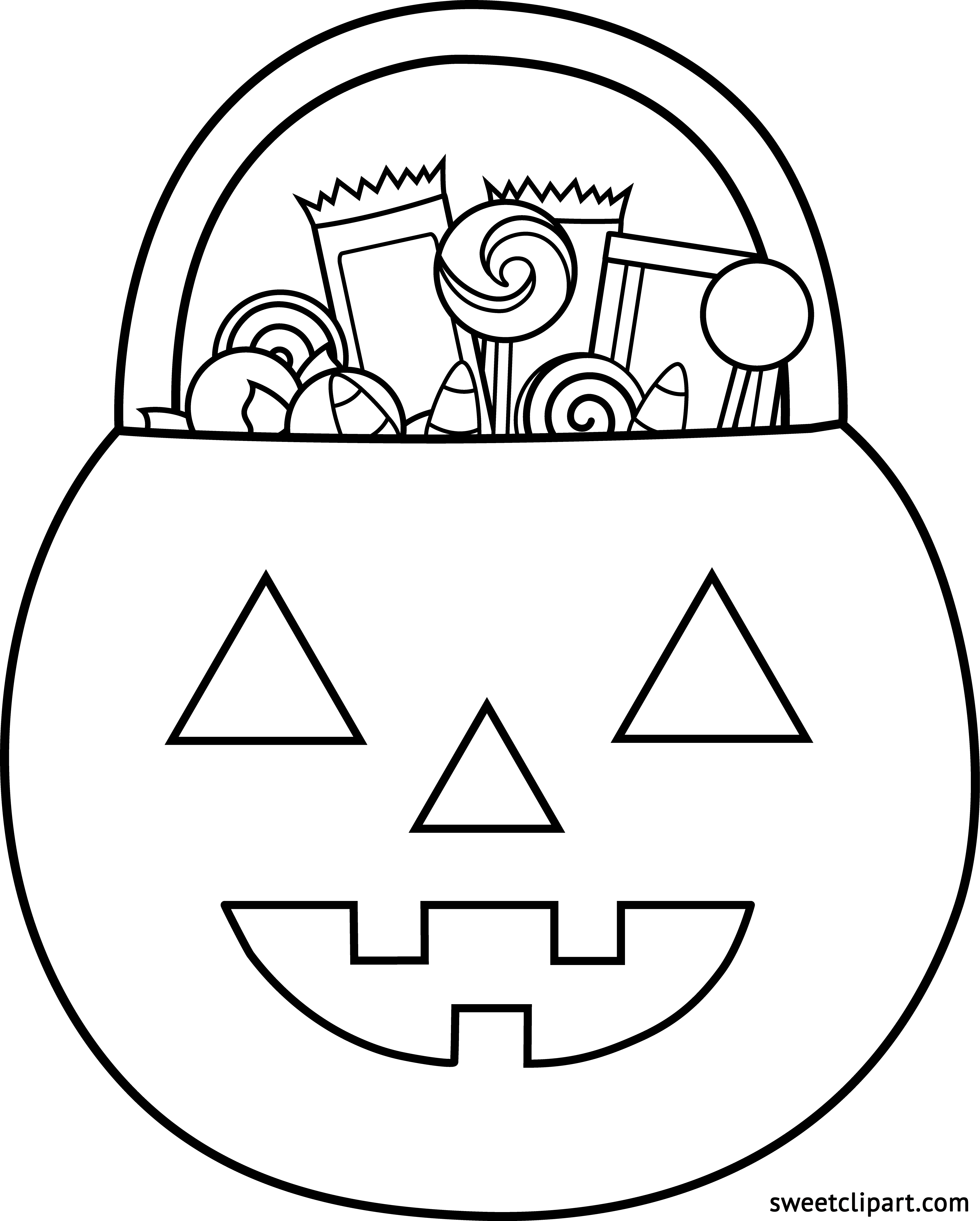 Clipart halloween coloring page, Clipart halloween coloring