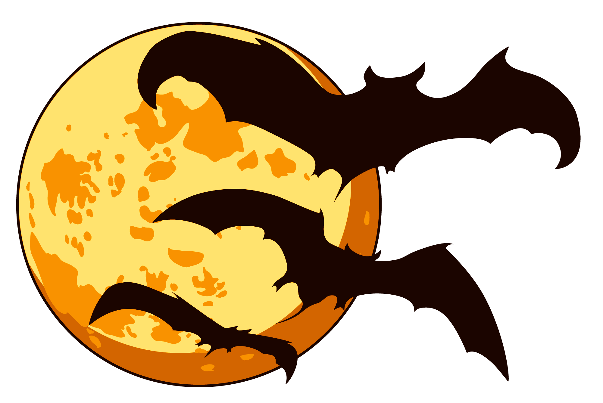Free Halloween Moon Bats Clipart