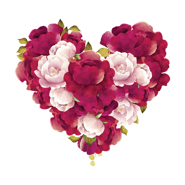 Flower In Heart Shape, Flower, Heart PNG and Vector with