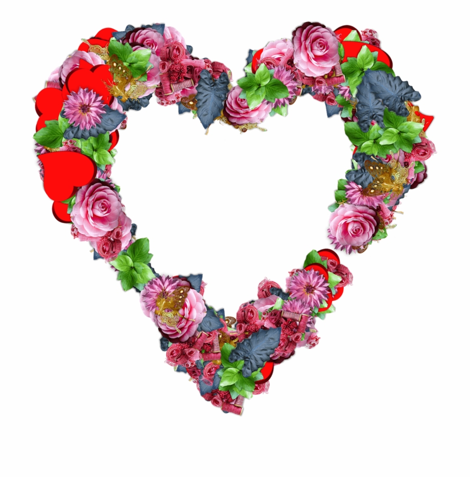 Heart Made Of Colourful Flowers