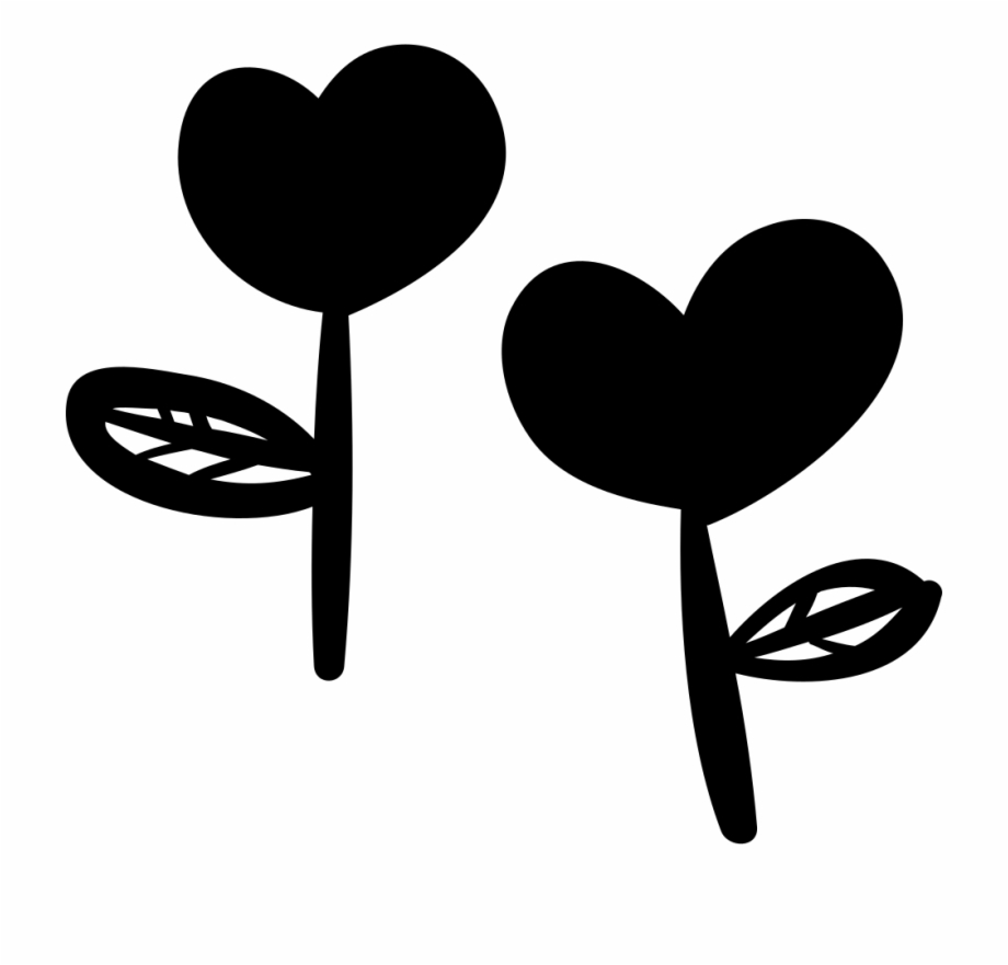 Two heartshaped flowers.