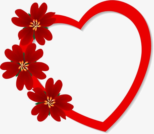 Romantic Valentines Day Heart Flowers, Heart Vector