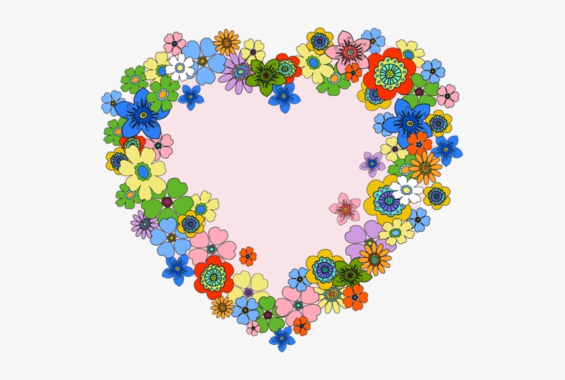 Floral heart png.