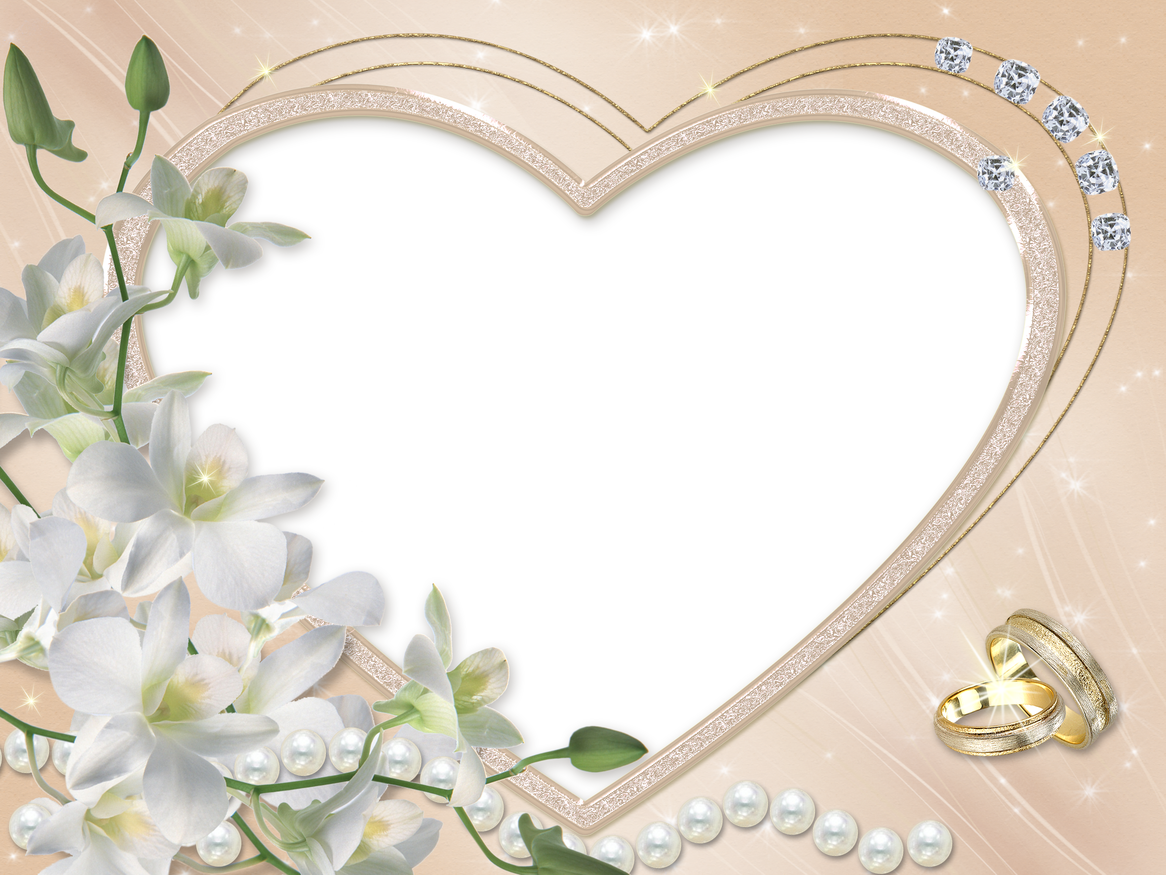 Heart Wedding Flower Transparent Frame