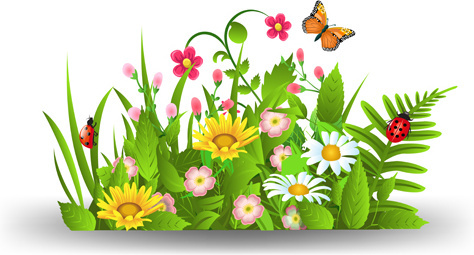 Spring flowers border clip art free vector download