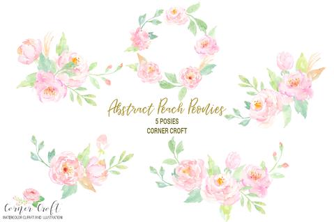 Watercolor Clipart Peach Peonies Free Download