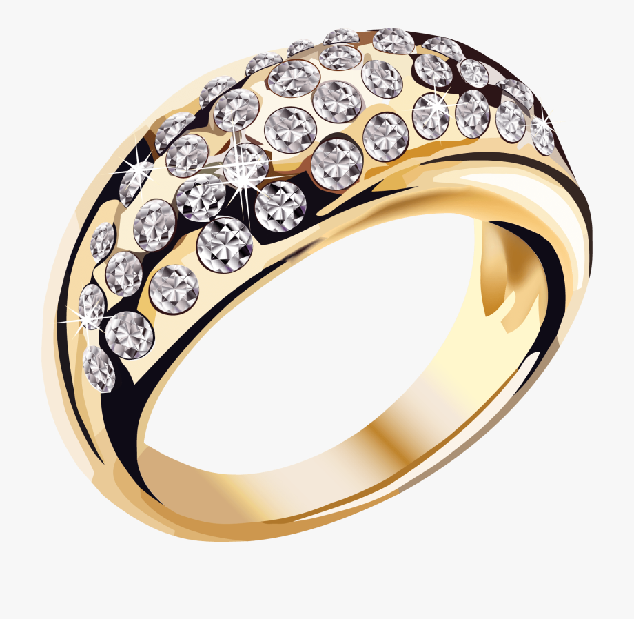 Gold diamonds ring.