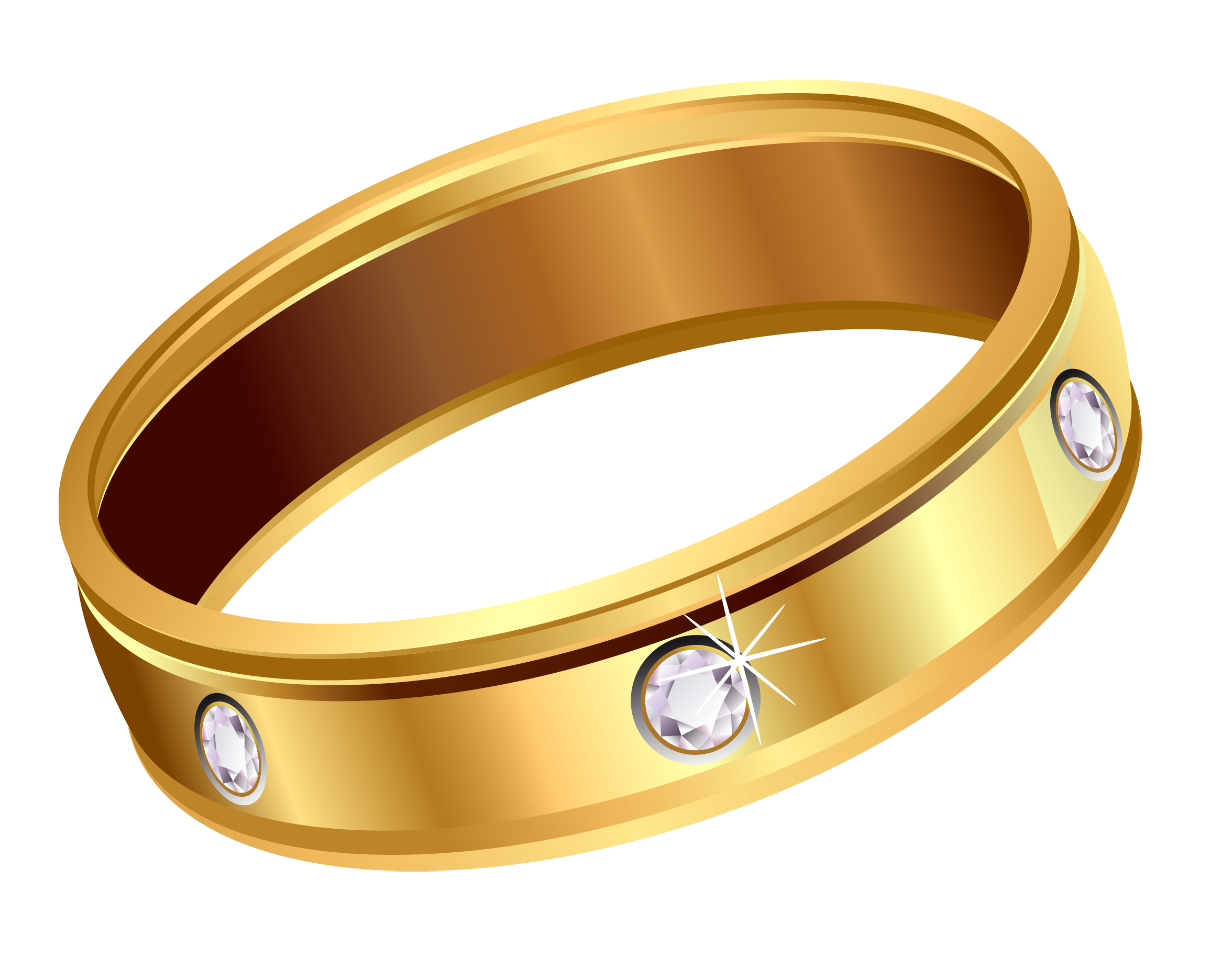 Transparent Gold Ring with Diamonds PNG Clipart