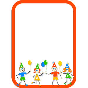 Kids Party Border clipart, cliparts of Kids Party Border