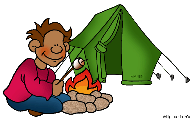 free clipart kids camping
