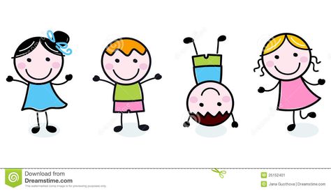 Happy Kids Clipart Black And White