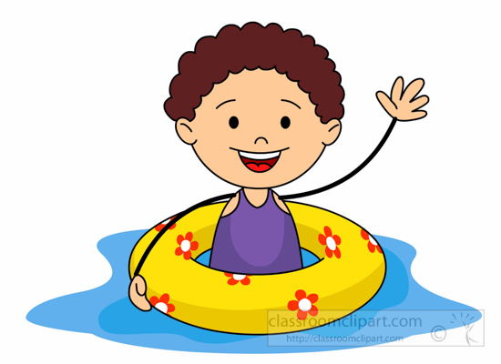 free clipart kids swimming