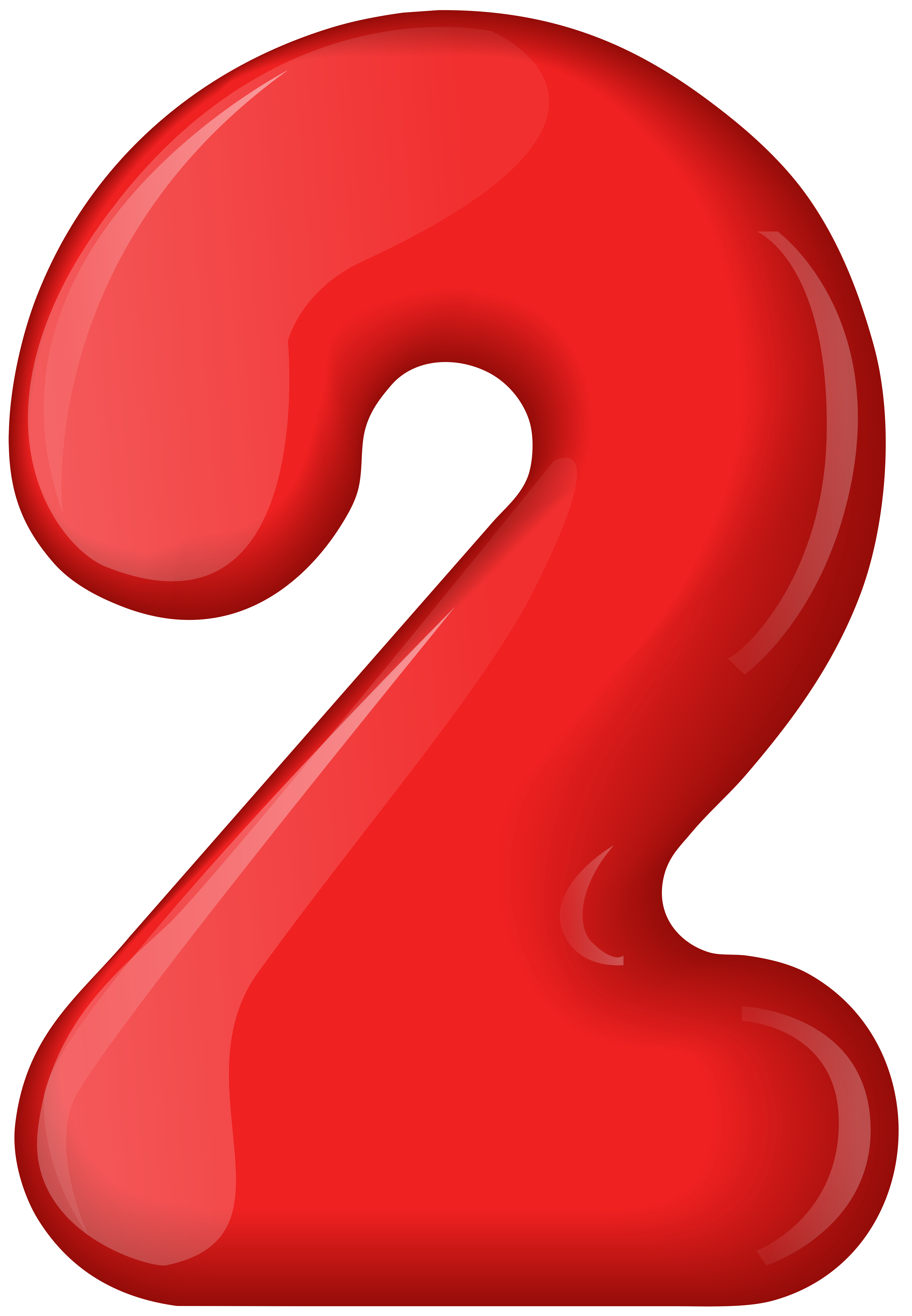 Red Number Two Transparent PNG Clip Art