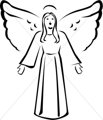 Angel clipart line.