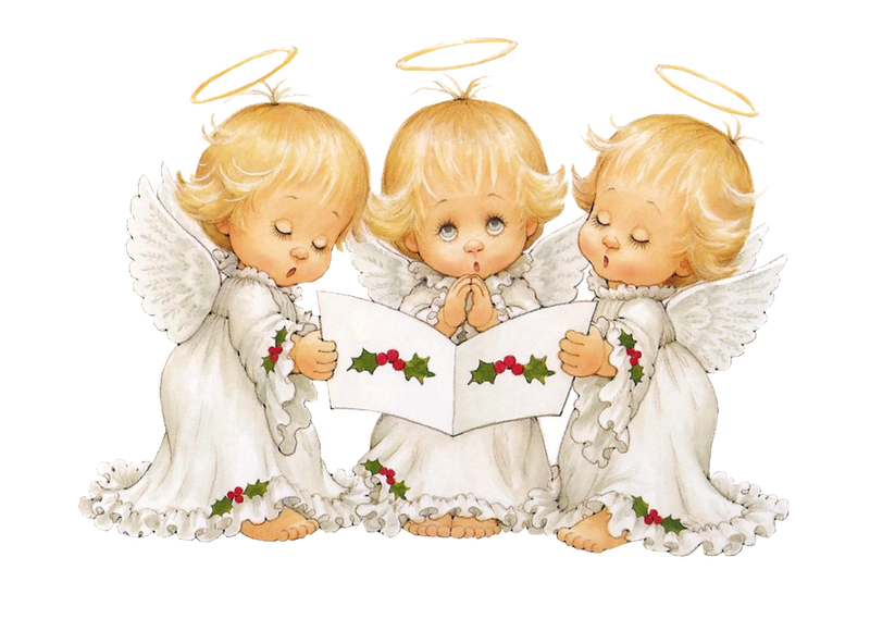 Cute Angels Carolers Christmas Free Clipart