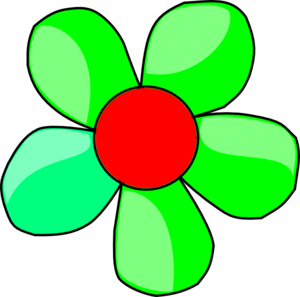 Green flower clip.