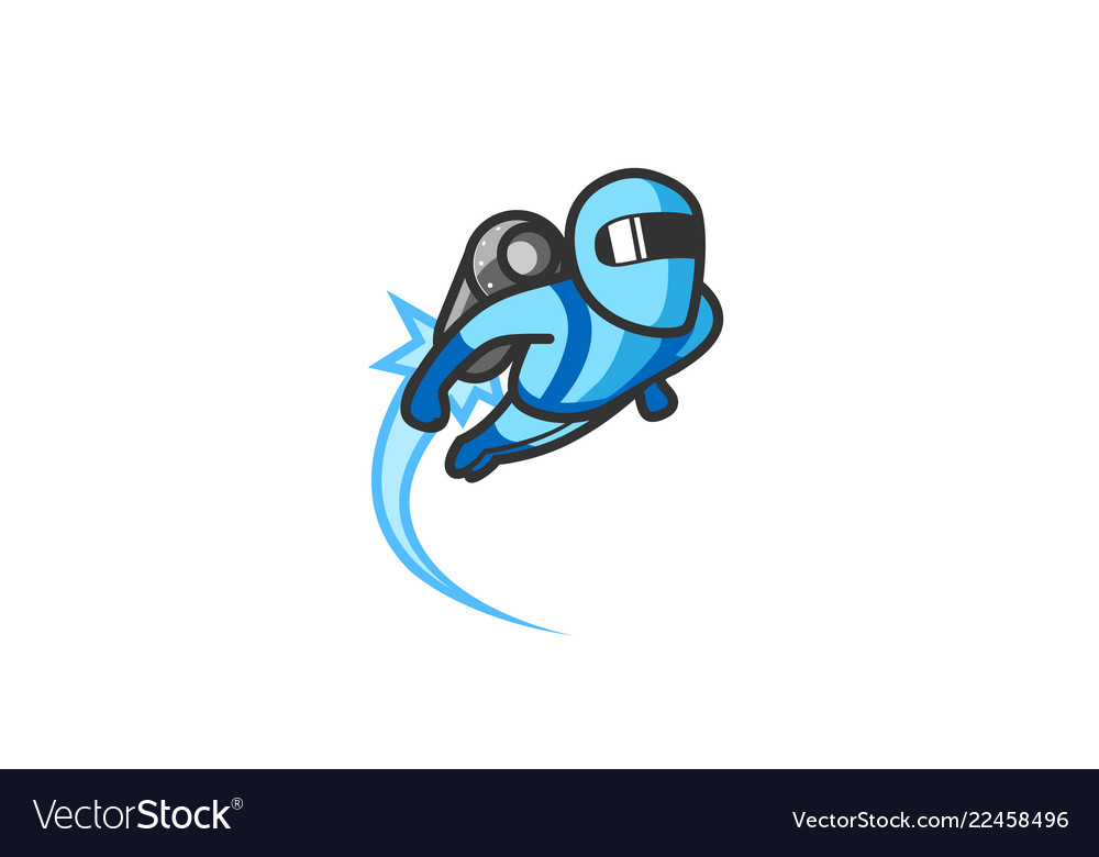 Creative blue jetpack logo