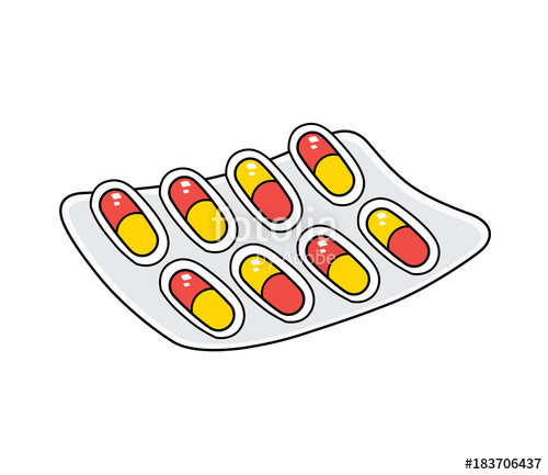 Pills in blister pack isolated