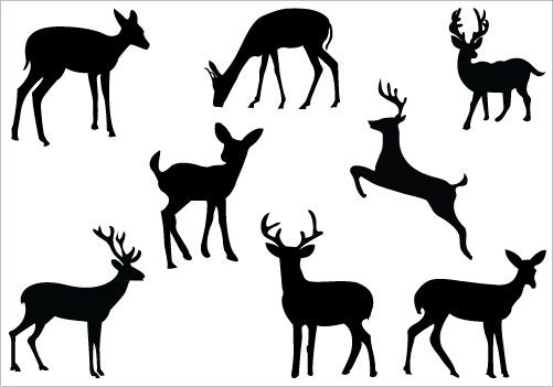 Deer silhouette vector.