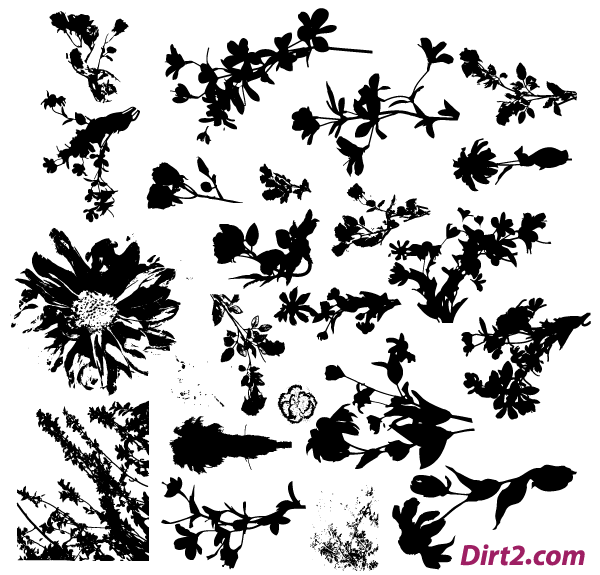 Floral silhouette vector.