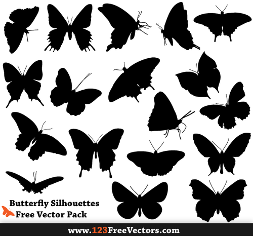 Butterfly silhouette vector.