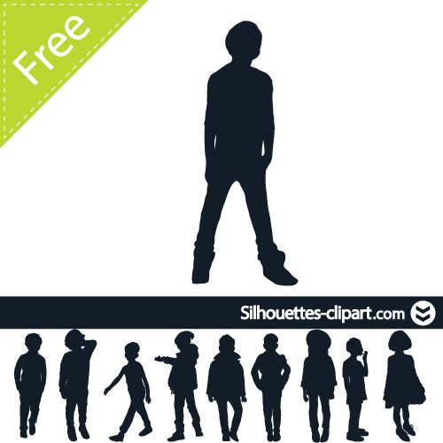 Teenager vector silhouette.