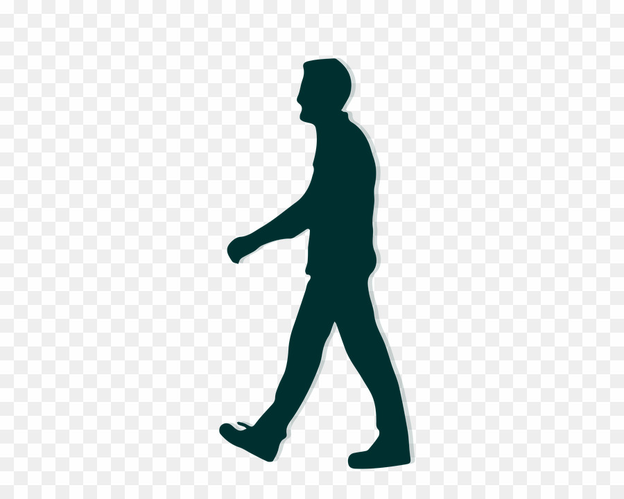 People walking silhouette.