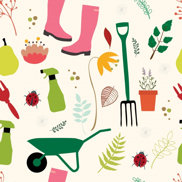 Garden Tools Cute Background Free Stock Photo