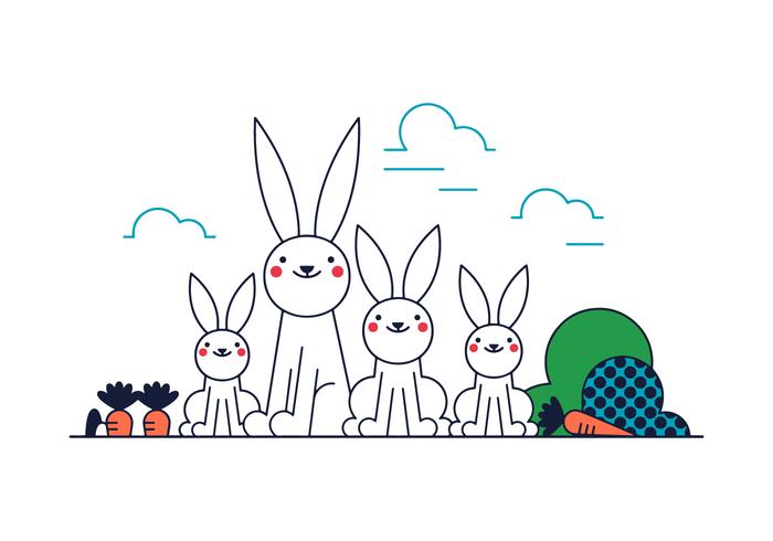 Bunny family vector.
