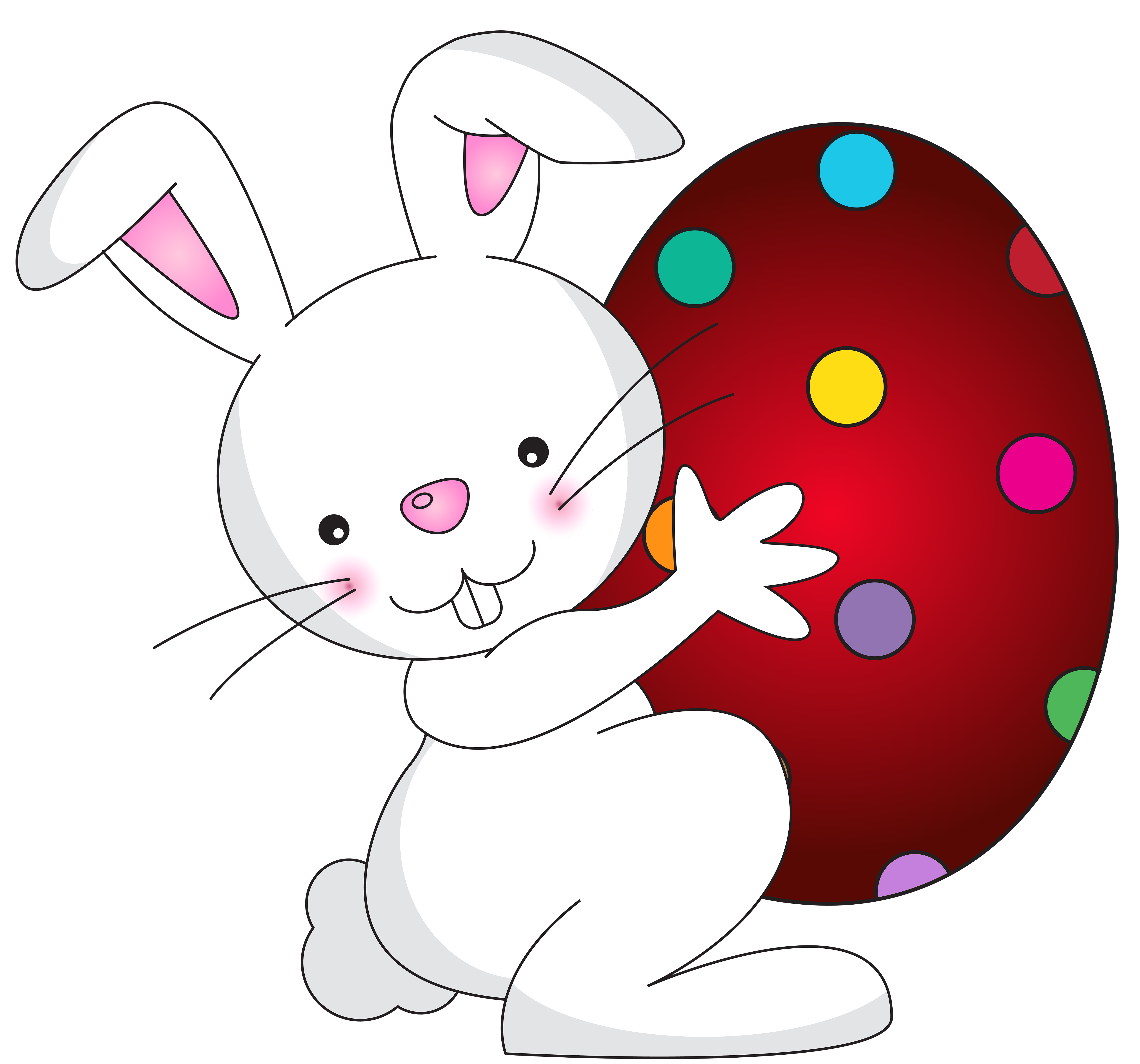 White Easter Bunny Transparent PNG Clip Art Image